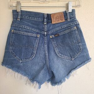 LEE Riders Vintage Denim Cutoffs Made In USA 100% Cotton Size 25